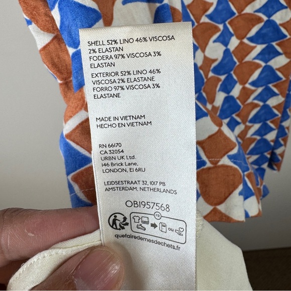 Maeve by Anthropologie Geometric Print Linen Blend Swim Dress Size 12 - Picture 7 of 14